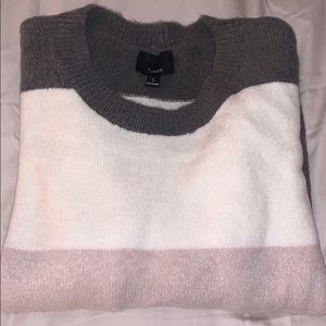 Gray Pink and White Sweater
